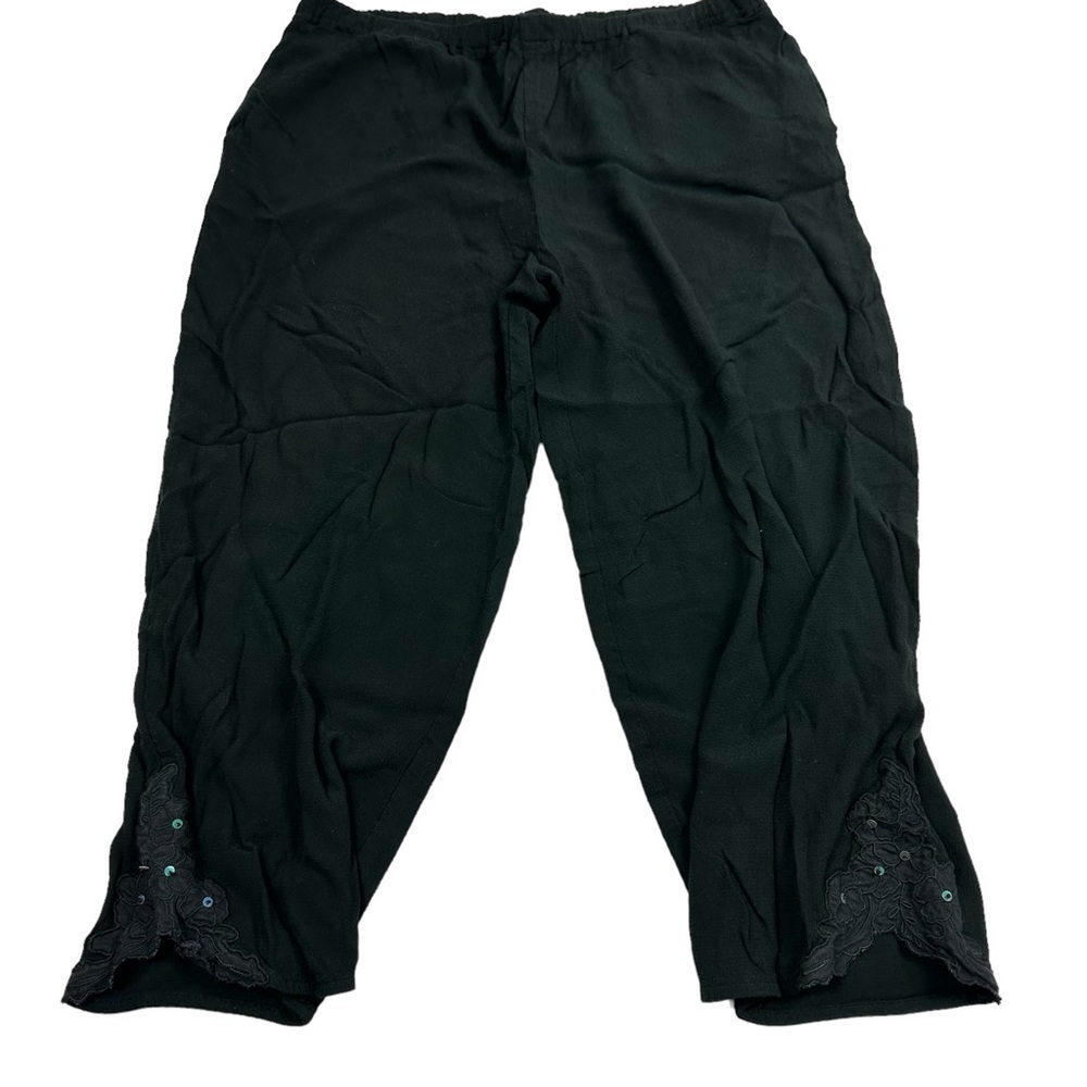J. Jill Black Rayon High Waist Flowy Capri Pants, MP